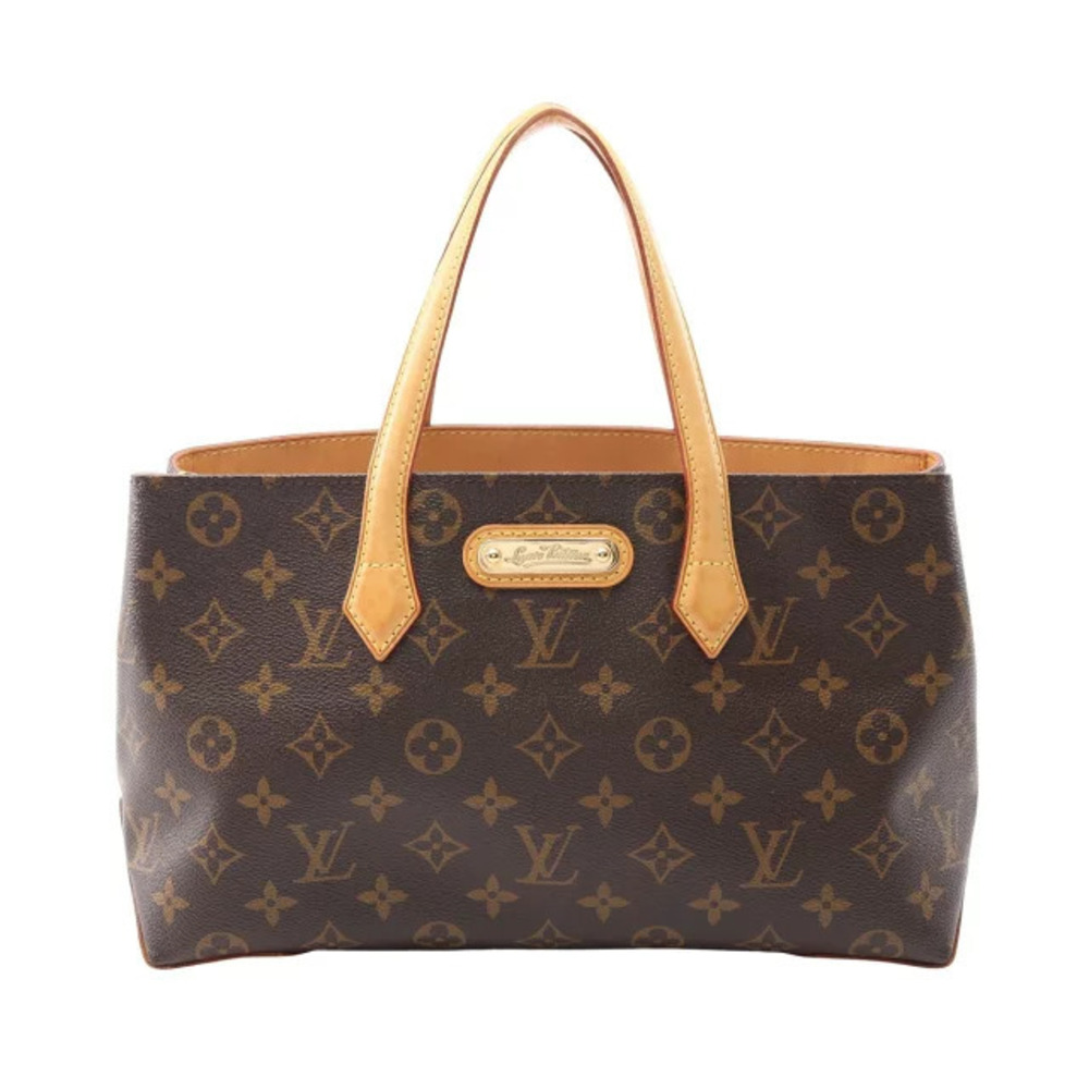 Louis Vuitton Wilshire Handbag Canvas Leather Monogram Brown